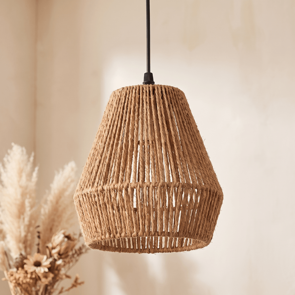 Suspension Facettée Verticale Rotin