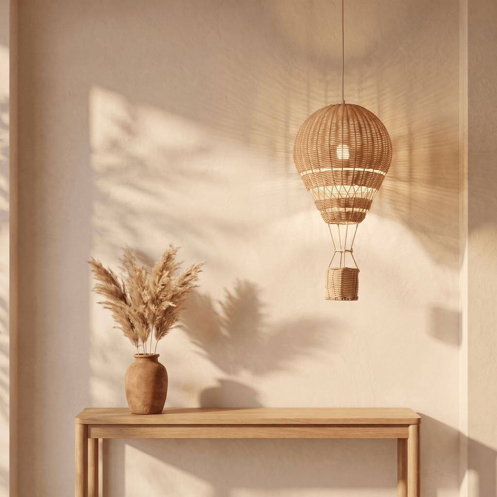 Suspension Montgolfière Chambre Bébé Rotin