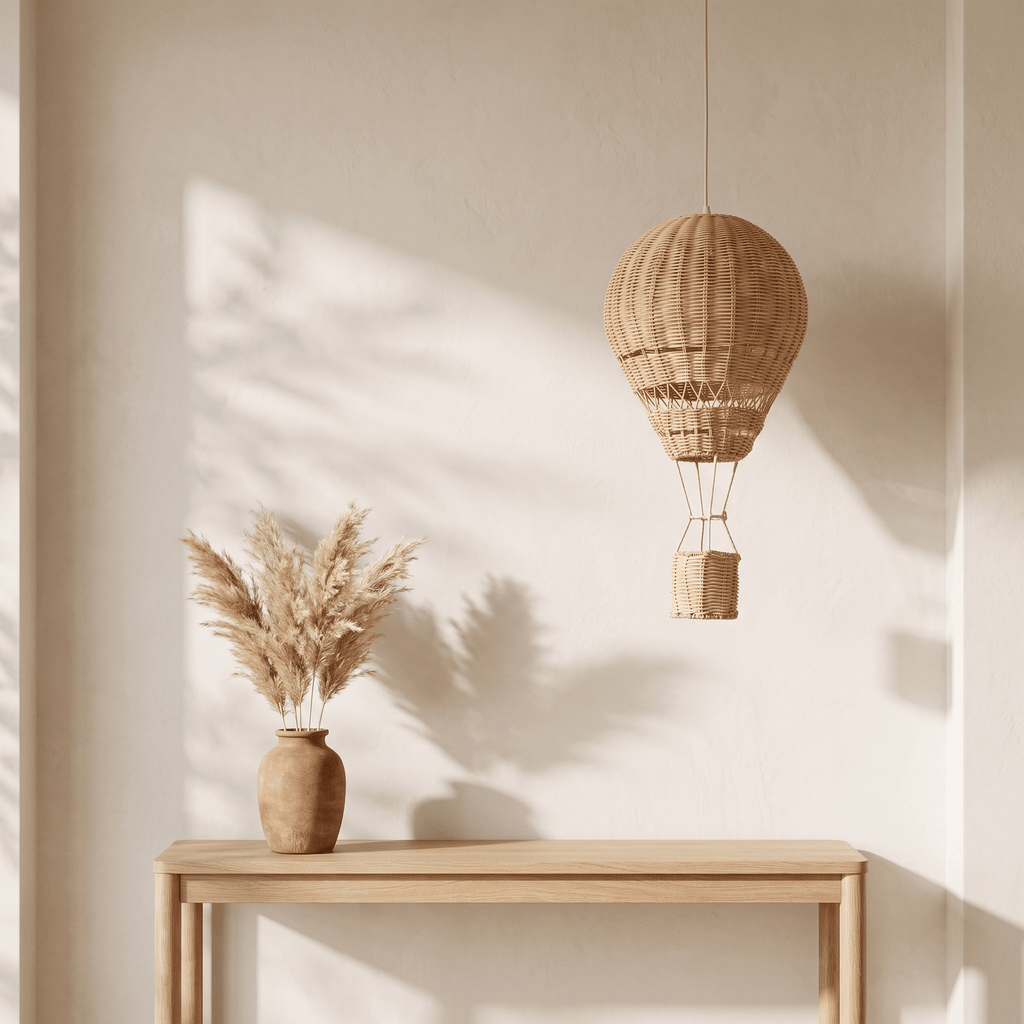 Suspension Montgolfière Chambre Bébé Rotin