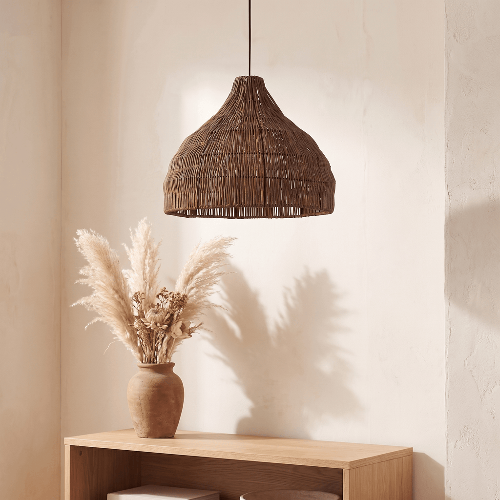 Suspension Naturel Cloche Bohème Rotin
