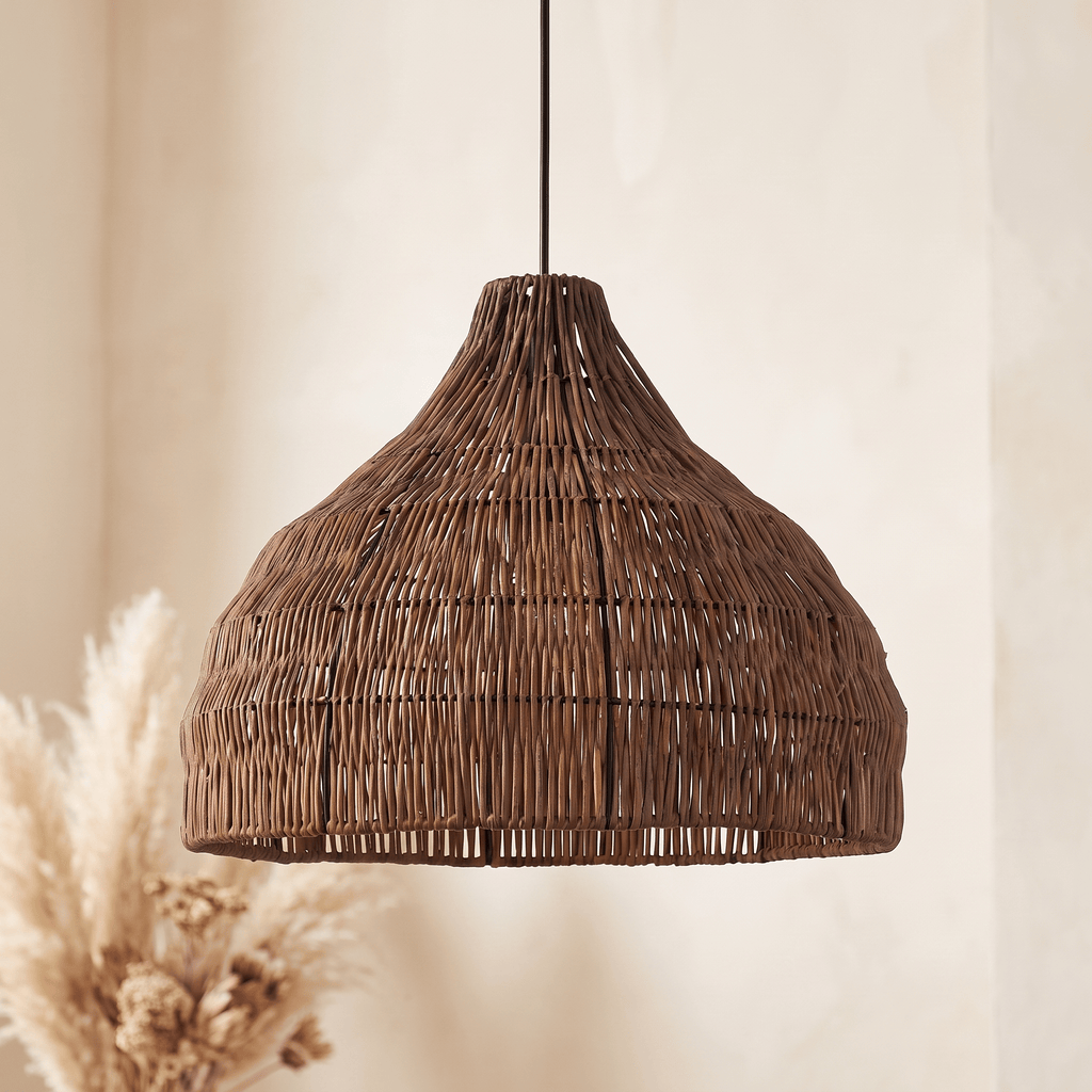 Suspension Naturel Cloche Bohème Rotin