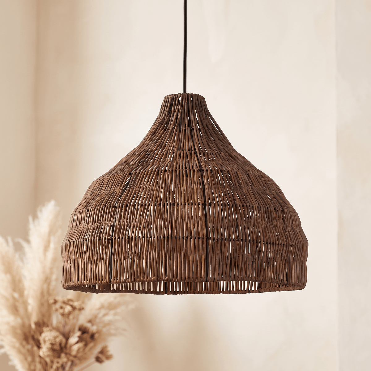 Suspension Naturel Cloche Bohème Rotin