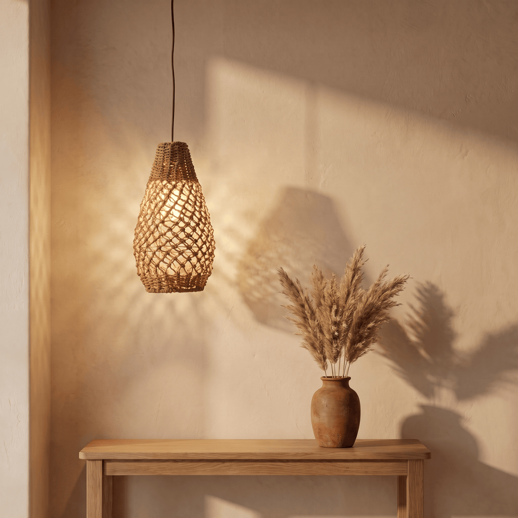 Suspension Poire Rotin