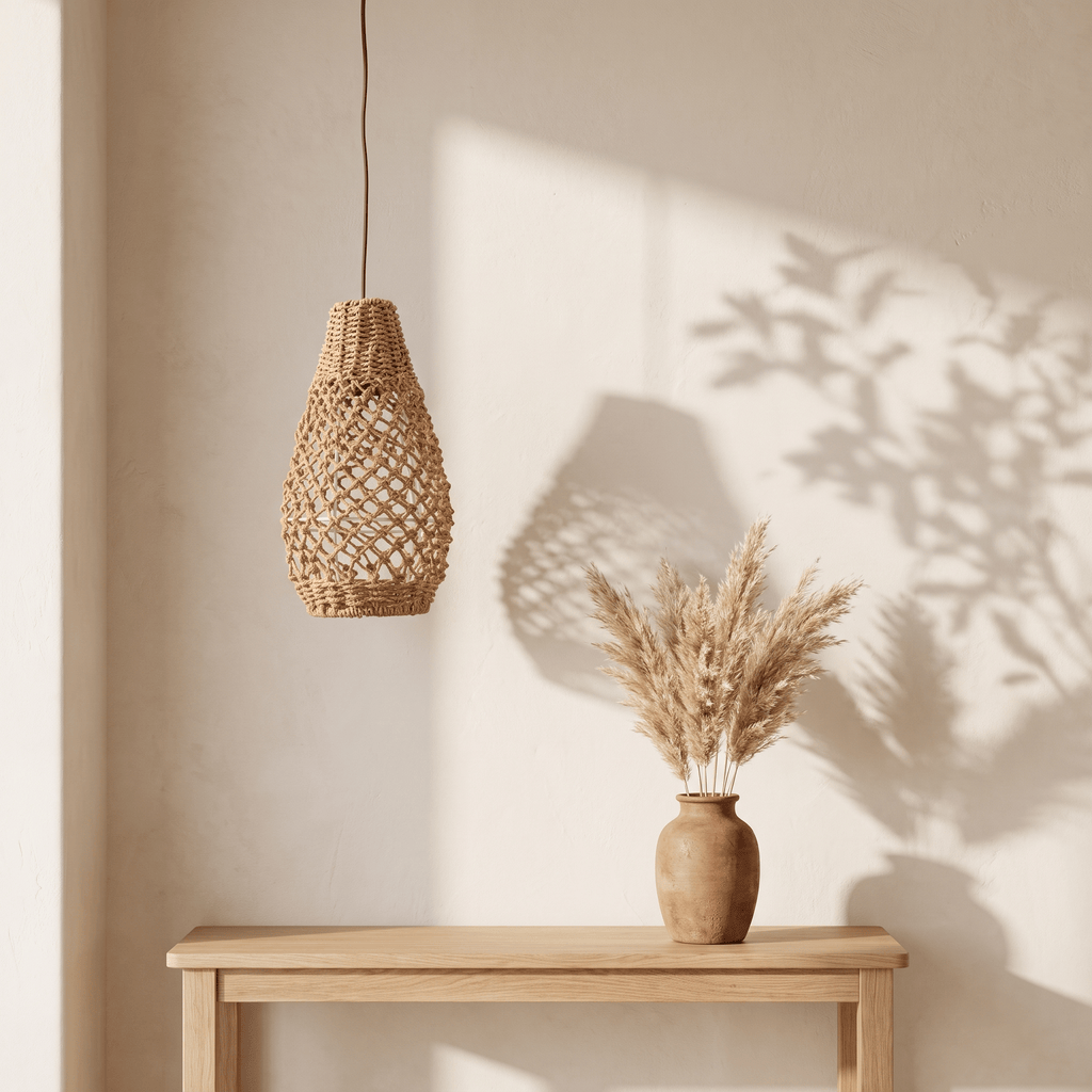 Suspension Poire Rotin