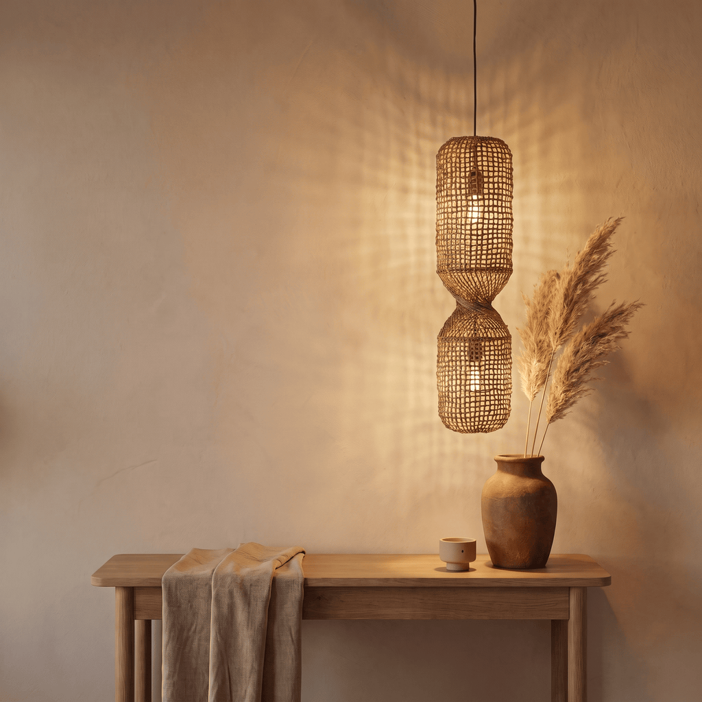 Suspension Sablier Rotin