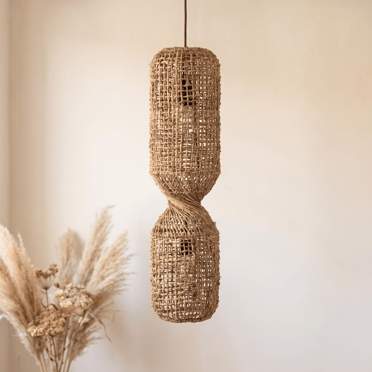 Suspension Sablier Rotin