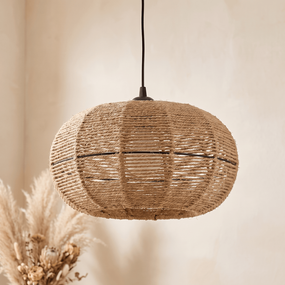 Suspension Tambour Bohème Rotin