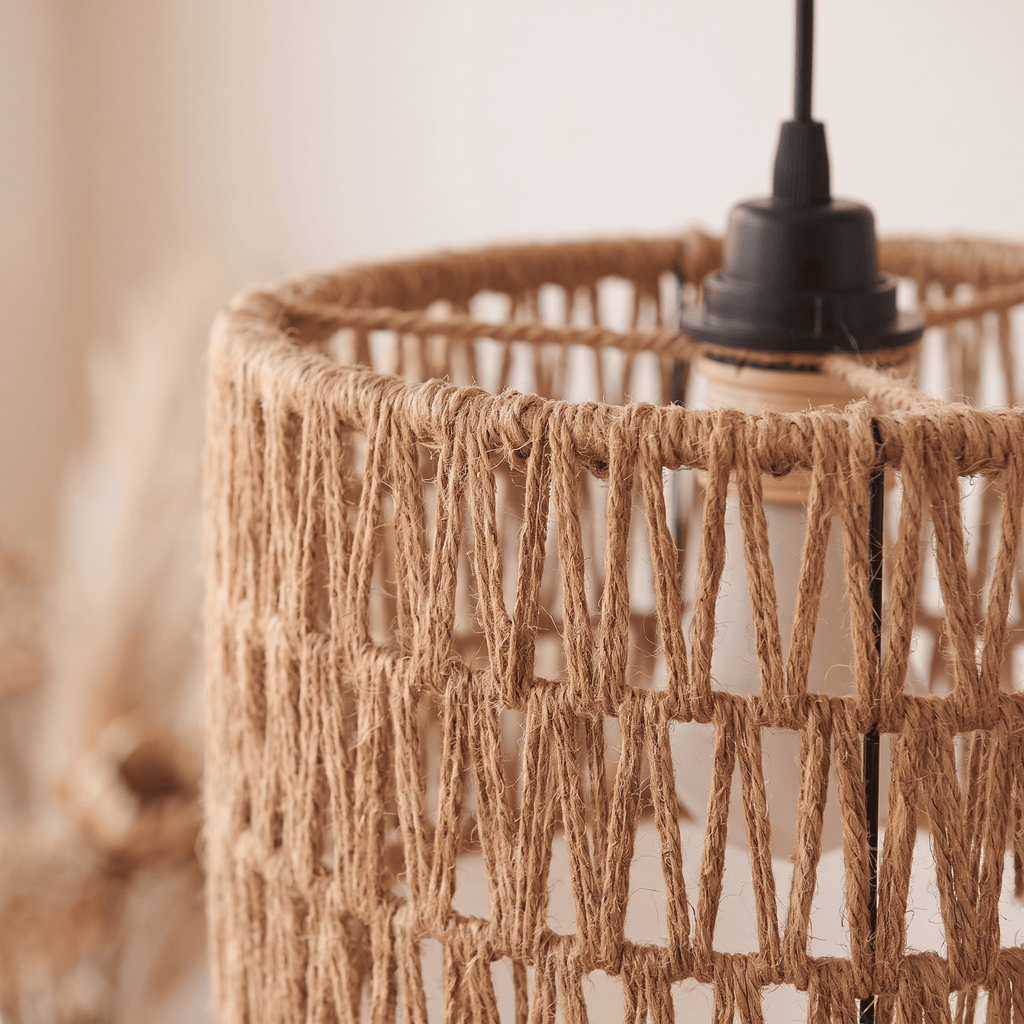 Suspension Tambour Droit Rotin