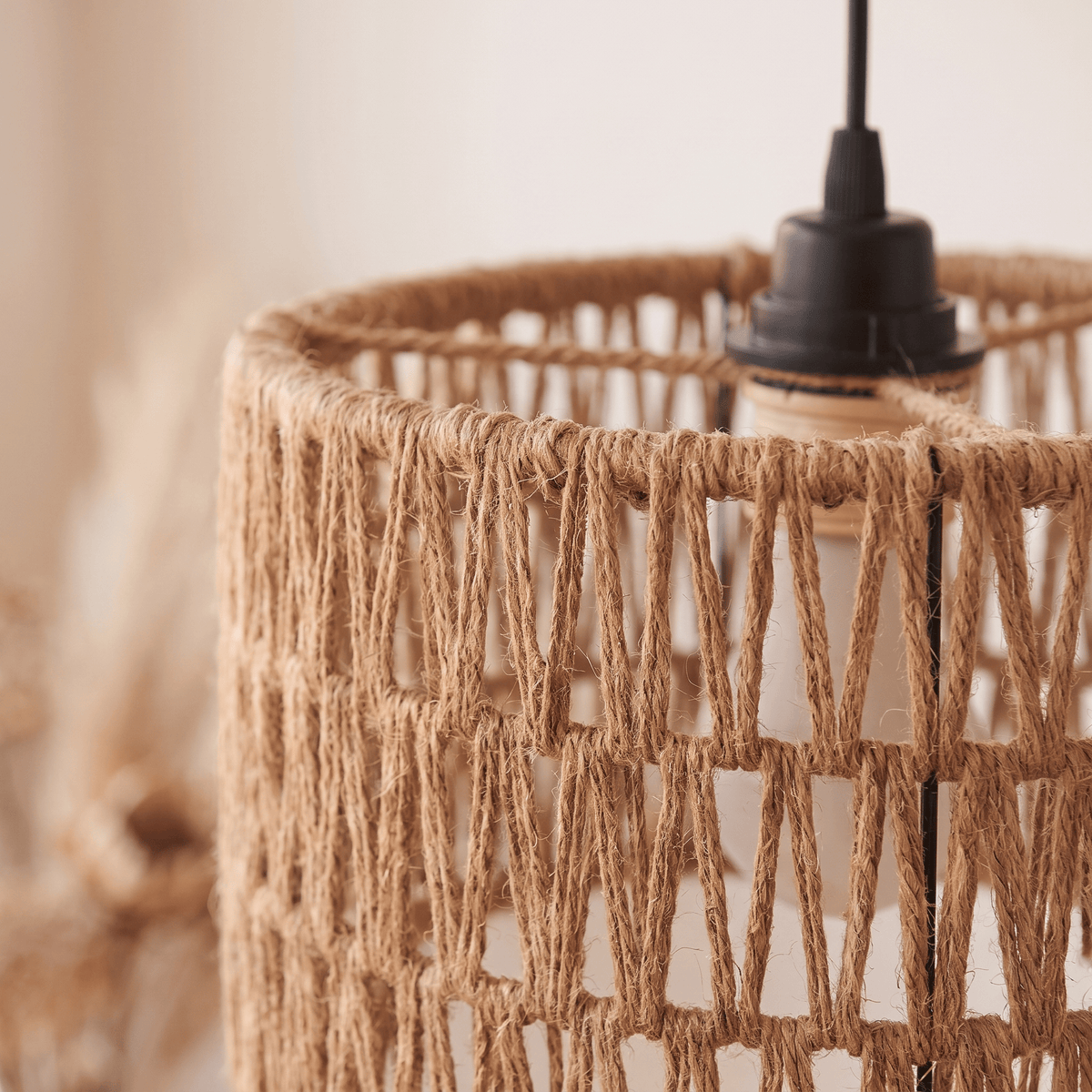 Suspension Tambour Droit Rotin