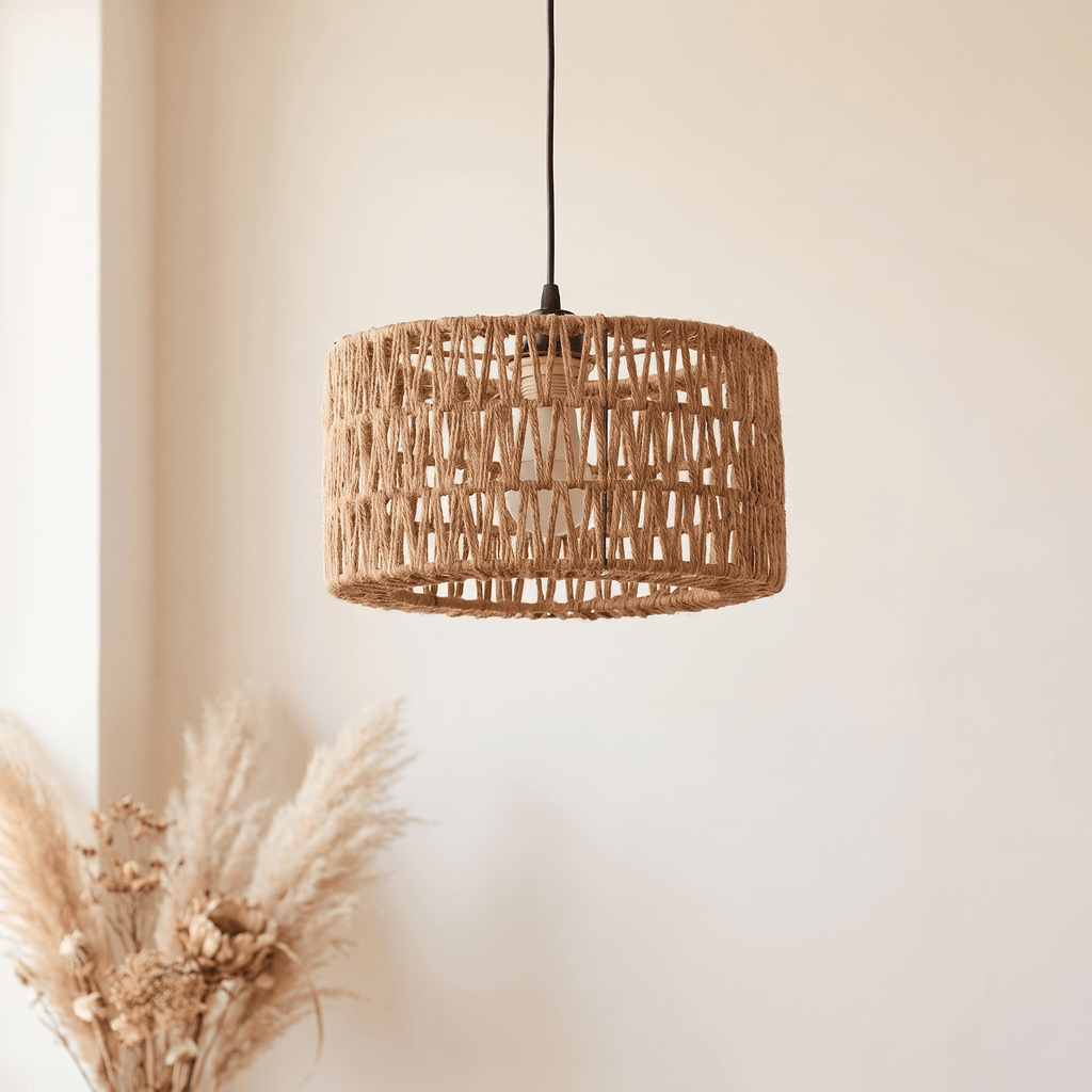 Suspension Tambour Droit Rotin