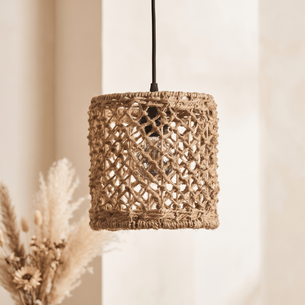 Suspension Tambour Droit Compact Rotin