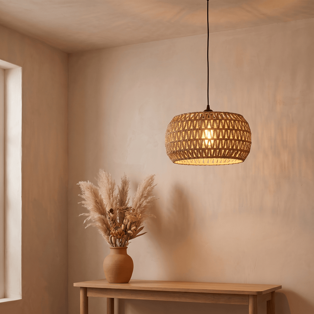 Suspension Tressé Ovale Rotin