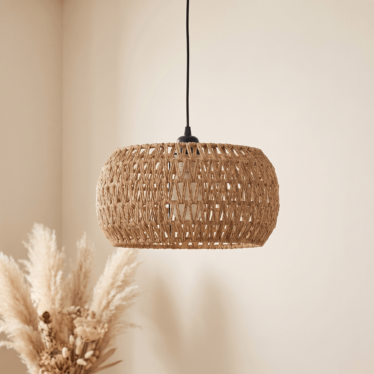 Suspension Tressé Ovale Rotin