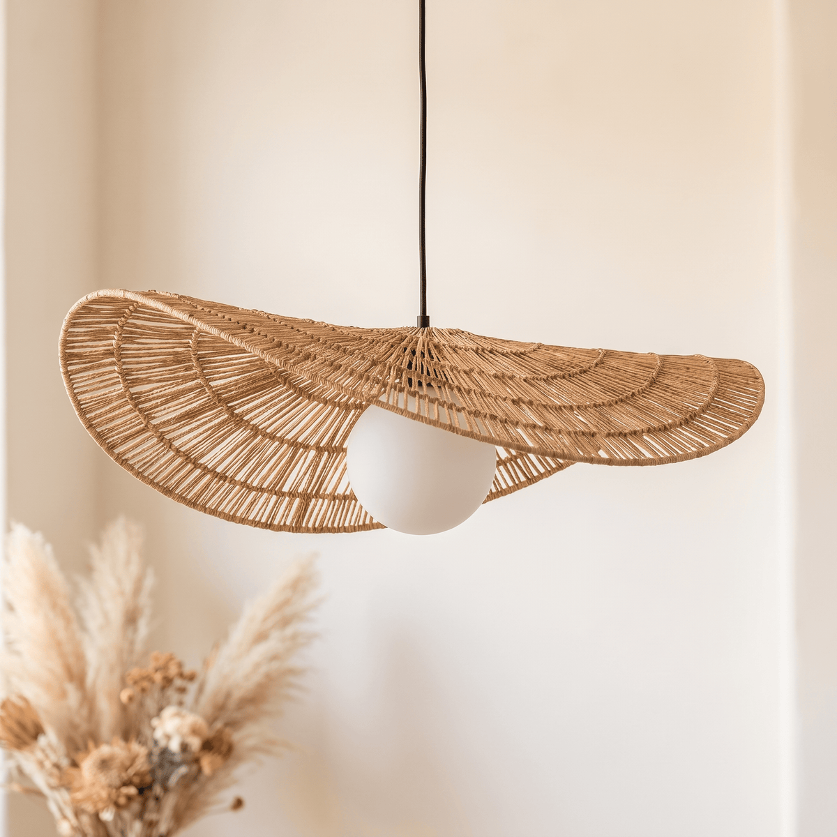 Suspension Vague Sculptural Rotin