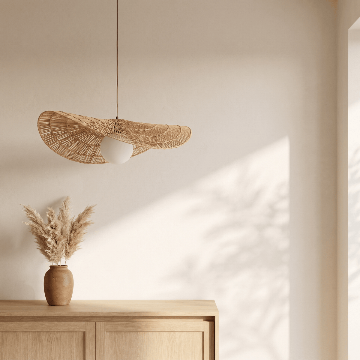 Suspension Vague Sculptural Rotin