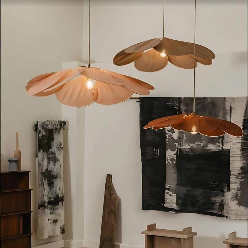 Suspension Pétale Effet Tissu Samsarah Canelle