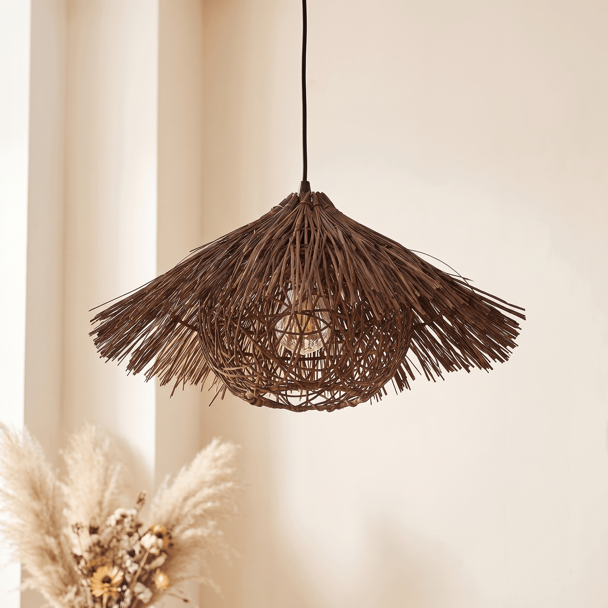 Suspension Capeline Sauvage Rotin Noir