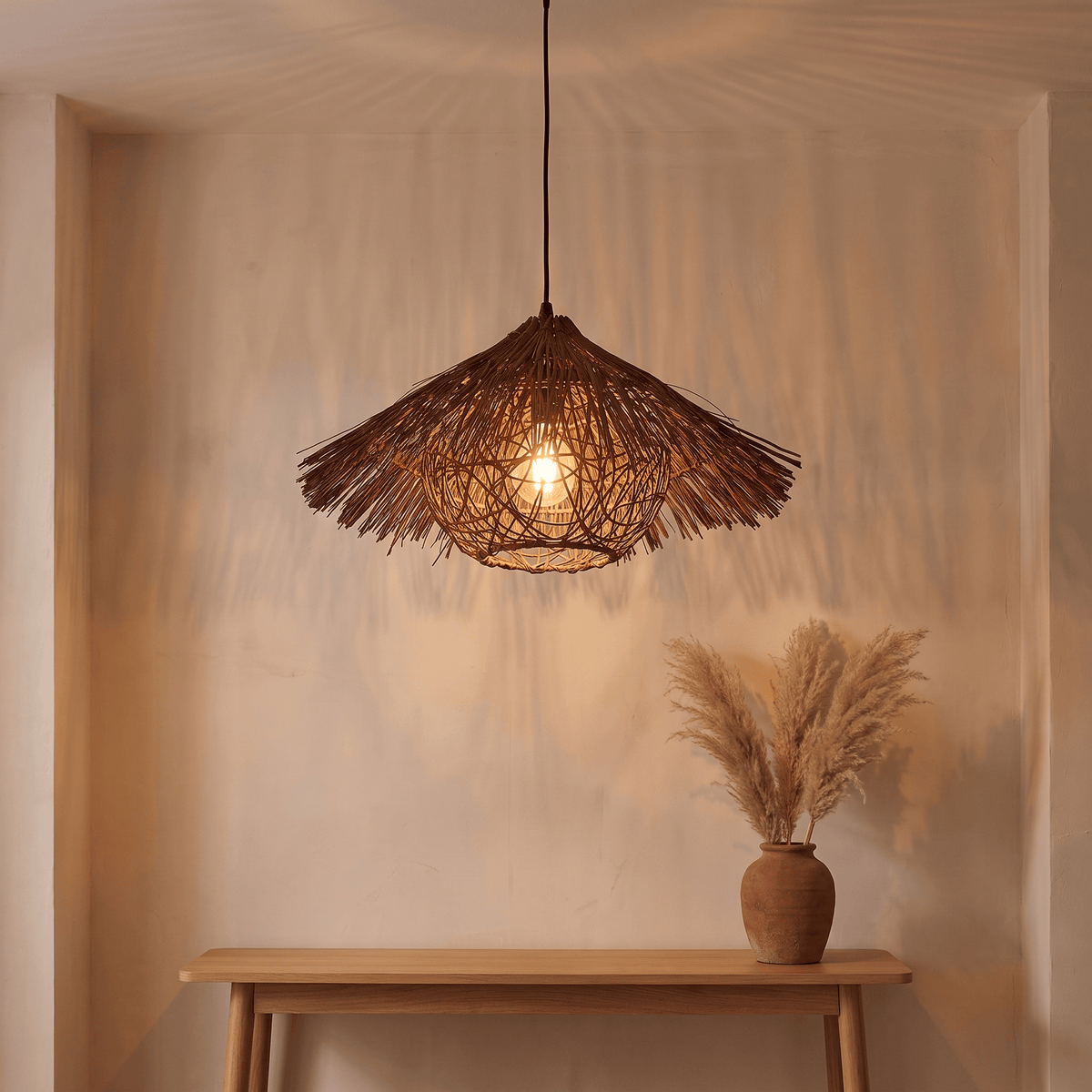 Suspension Capeline Sauvage Rotin Noir